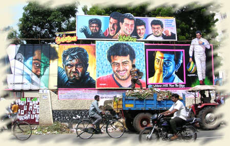 Affiches de cinéma à Pondichéry